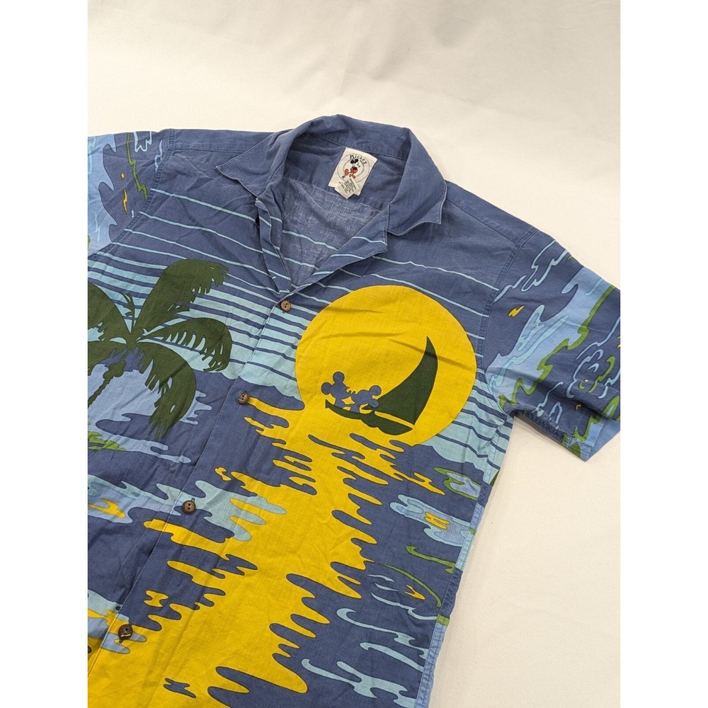 Vintage‎ 80's J.G.Hook Hawaiian Mickey Minnie Mouse Shirt Palm Tree SS Small